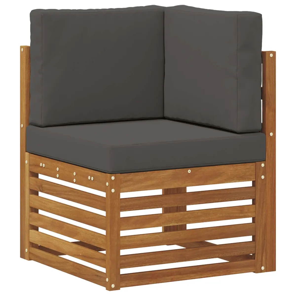 Modular Outdoor Sofa Set 8 Piece Natural Anthracite Solid Acacia Wood