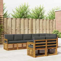 8-Piece Modular Outdoor Lounge Sofa Set in Acacia Wood