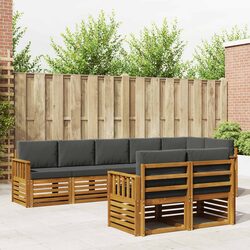 8-Piece Modular Outdoor Sofa Set in Natural Anthracite