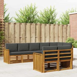 8-Piece Modular Outdoor Sofa Set in Natural Anthracite