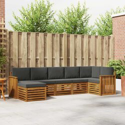 7-Piece Modular Outdoor Sofa Set in Natural Anthracite