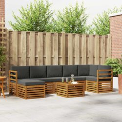 8-Piece Acacia Wood Outdoor Sofa Set for Gardens