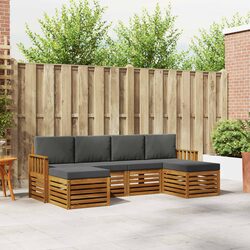 6 Piece Modular Garden Patio Furniture Set in Brown