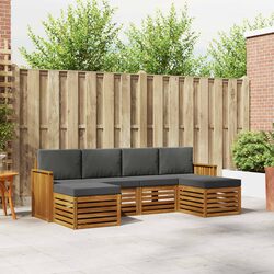 6 Piece Modular Outdoor Sofa Set in Solid Acacia Wood