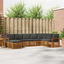 8-Piece Solid Wood Outdoor Sofa Set for Relaxation