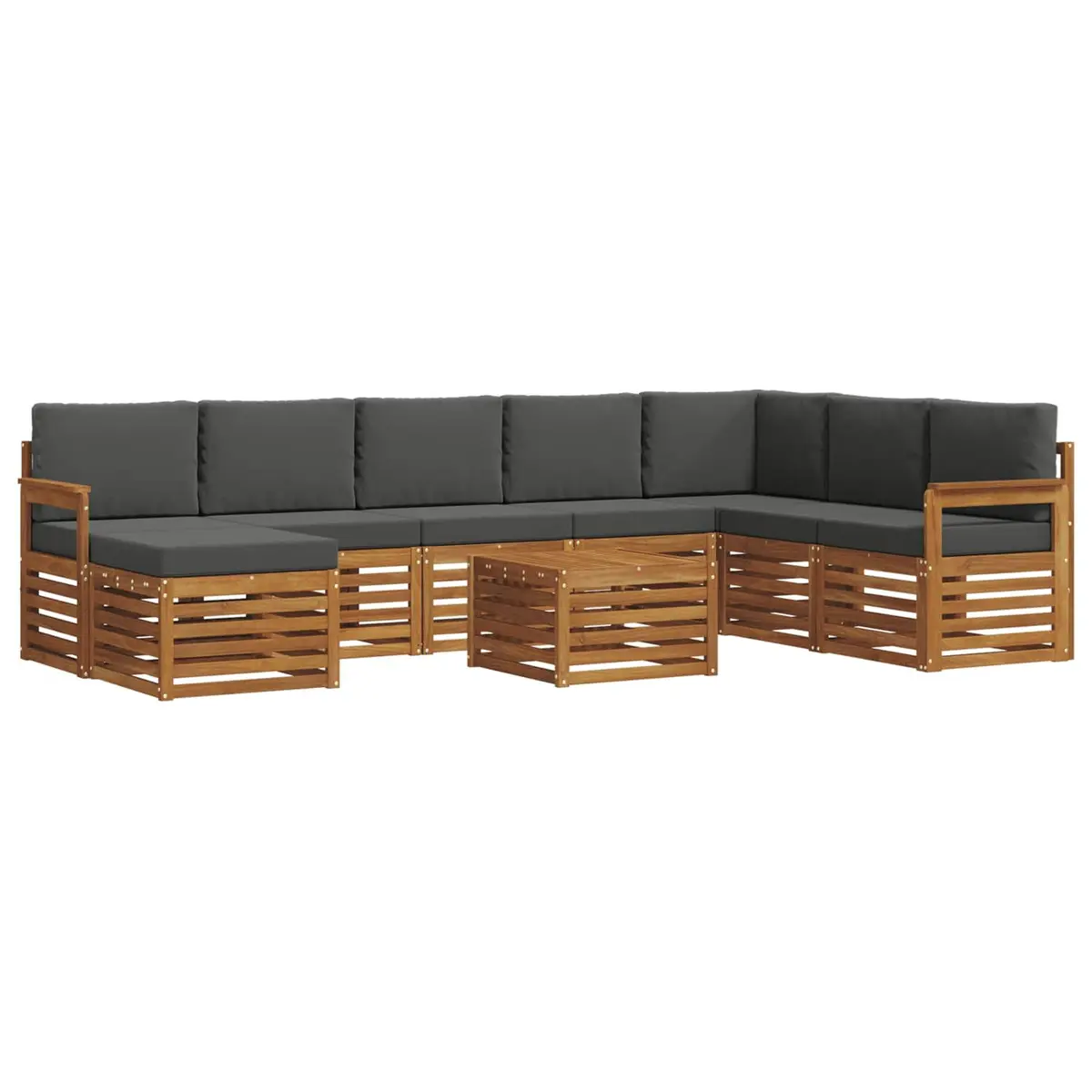 Outdoor Sofa Set 9 Pieces Garden Furniture Acacia Wood Patio Lounge Seating