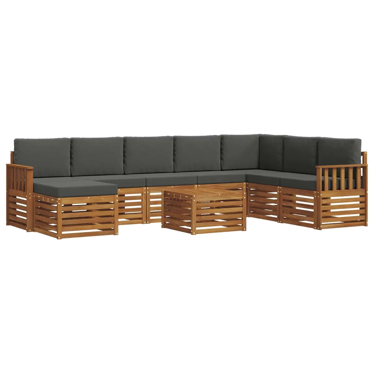 Outdoor Sofa Set 9 Pieces Garden Furniture Solid Acacia Wood Patio Lounge