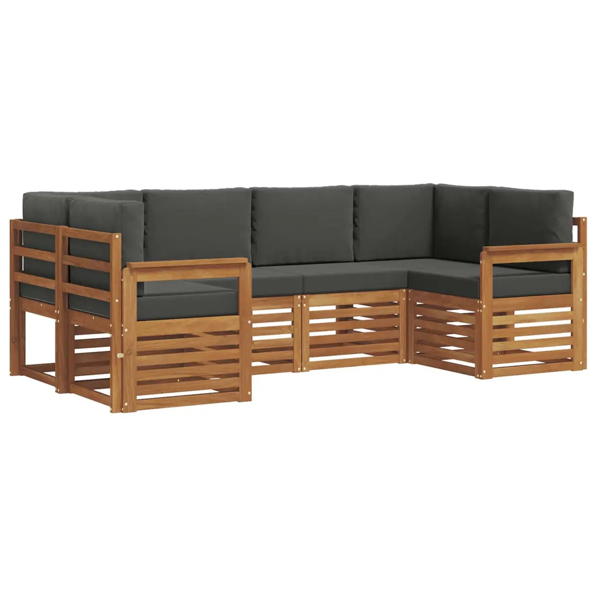 Sectional Sofa Set 6 Pieces Outdoor Garden Furniture Modular Lounge Cushions