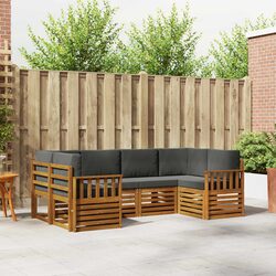 6-Piece Modular Outdoor Sectional Sofa Set in Brown