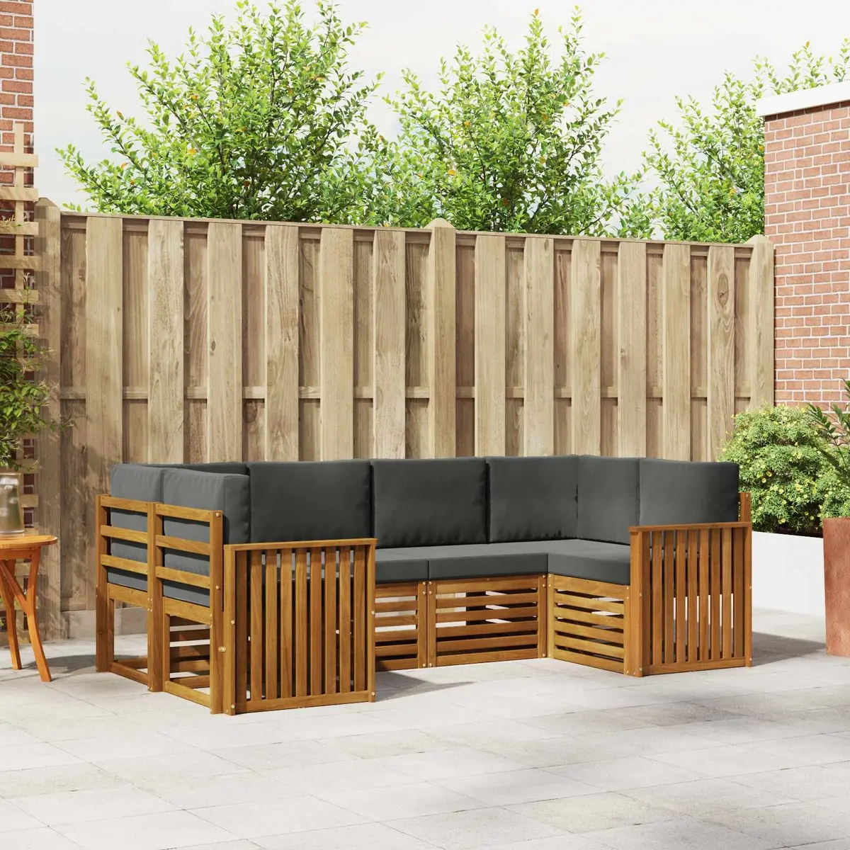 Outdoor Sectional Sofa Set 6 Piece Garden Furniture Modular Lounge Brown