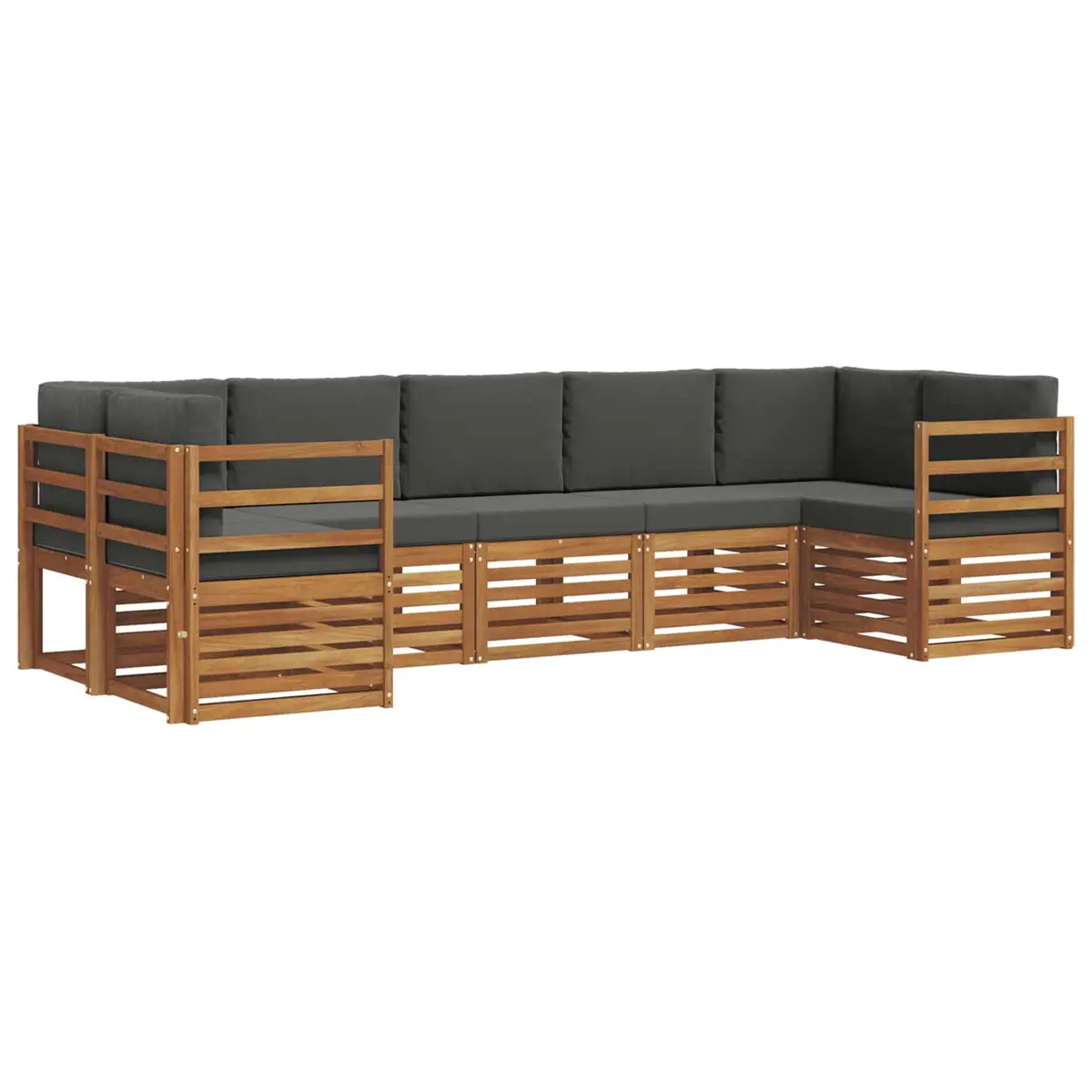 Outdoor Sectional Sofa Set Modern 7 Piece Modular Acacia Wood