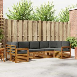 7-Piece Outdoor Modular Sectional Sofa Set in Brown