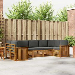 7-Piece Modular Outdoor Sectional Sofa Set in Brown