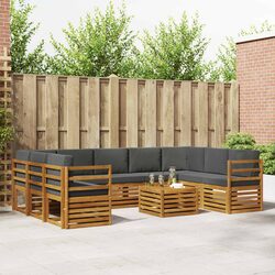10-Piece Modular Outdoor Sofa Set in Natural Acacia