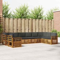 10-Piece Modular Outdoor Sectional Sofa Set in Brown