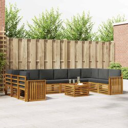 Modular 11 Piece Outdoor Sofa Set in Acacia Wood