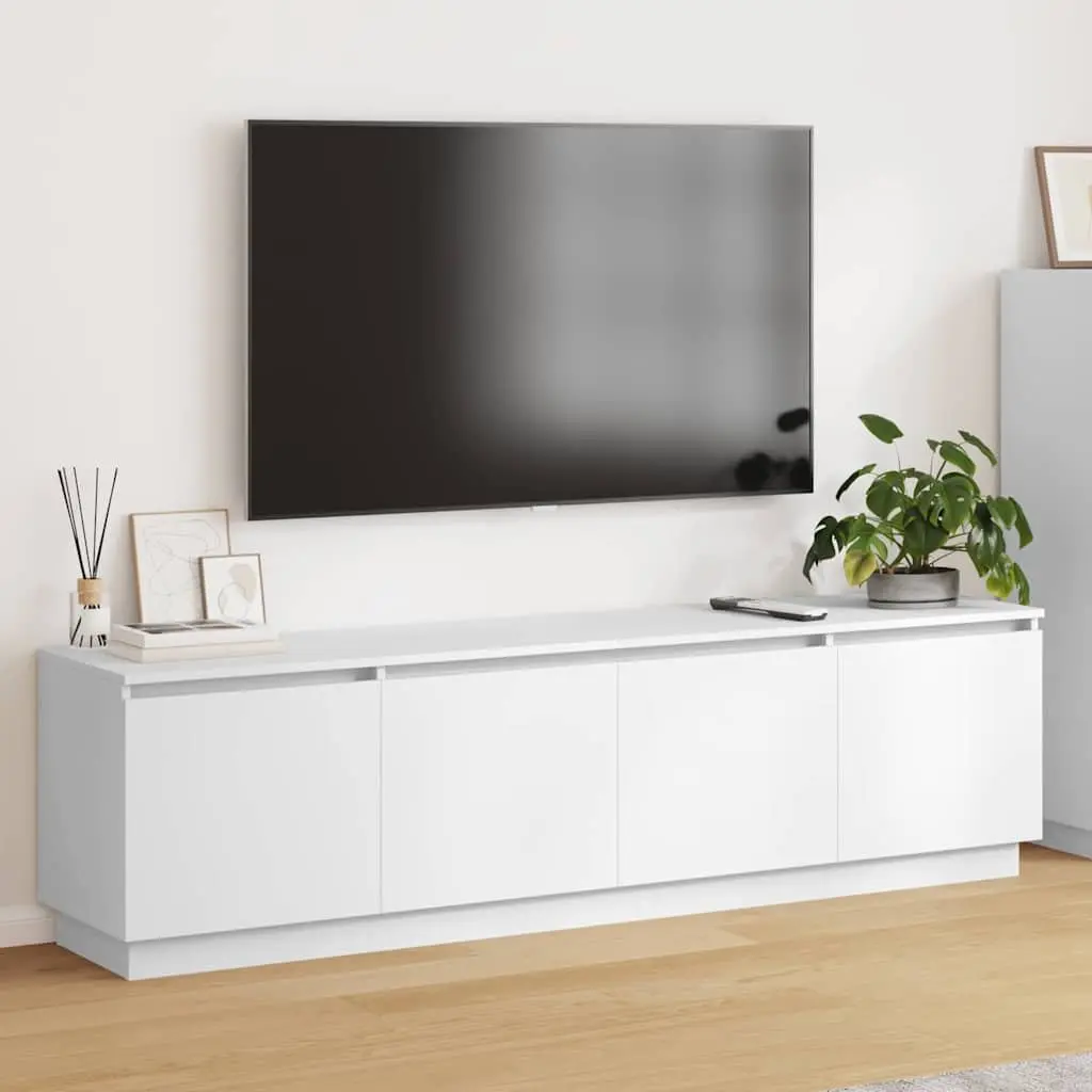 White LED Storage Unit TV Cabinet 180x38x49cm