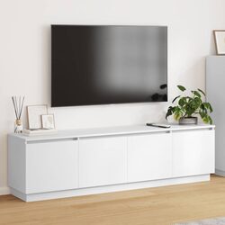 White LED Storage Unit TV Cabinet 180x38x49cm