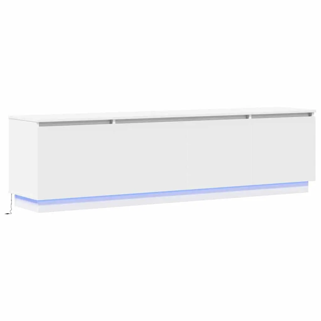 White LED Storage Unit TV Cabinet 180x38x49cm
