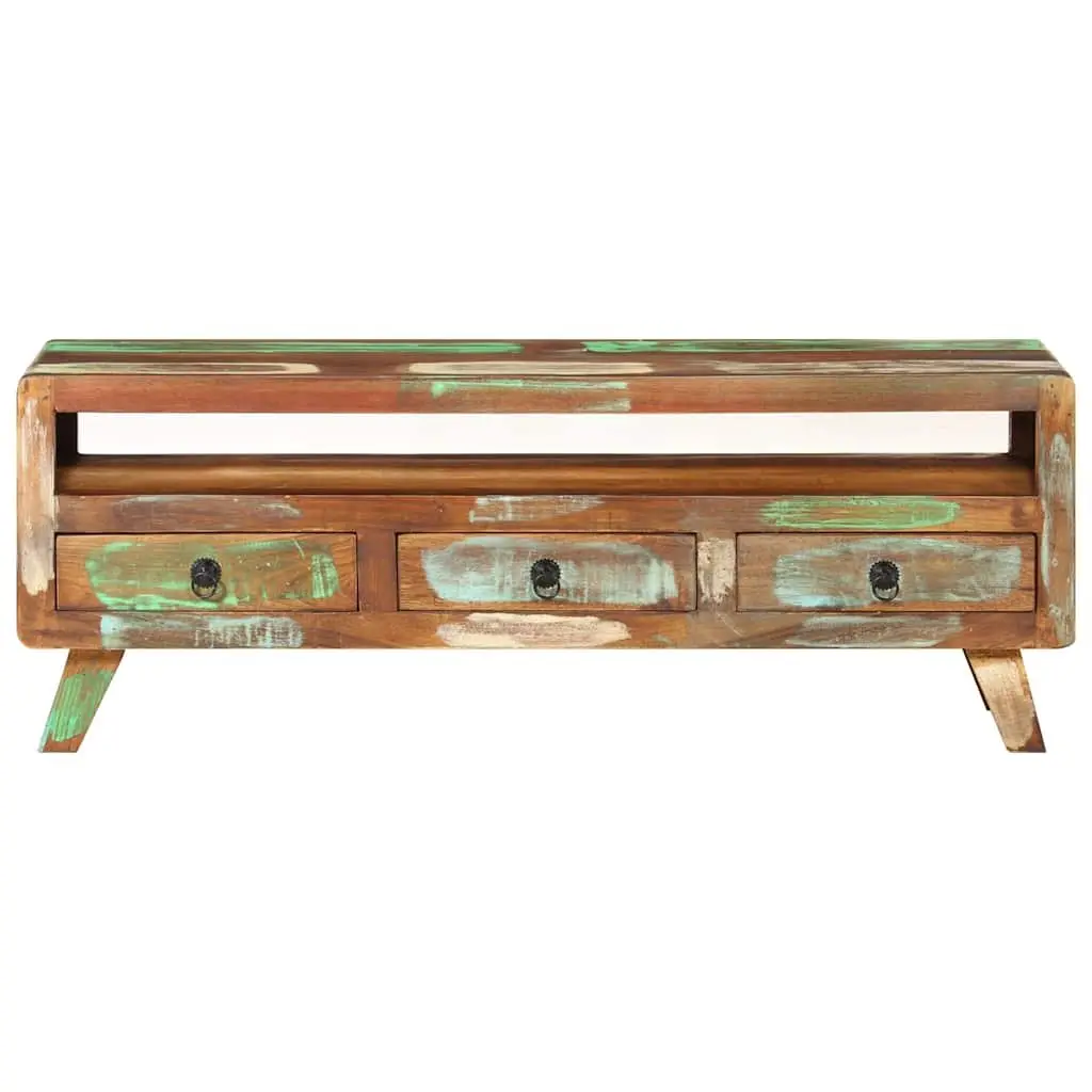 Multicolour Solid Reclaimed Wood TV Cabinet 110x30x40 cm