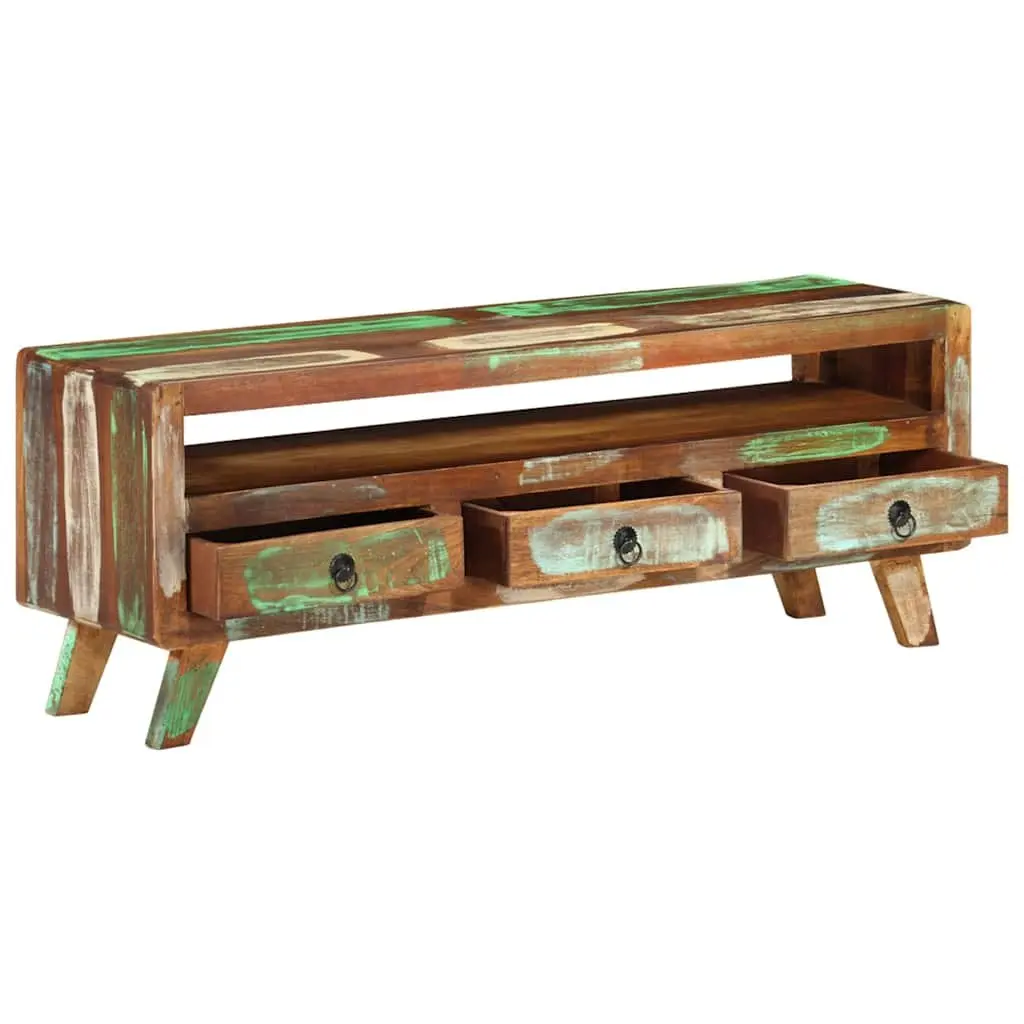 Multicolour Solid Reclaimed Wood TV Cabinet 110x30x40 cm