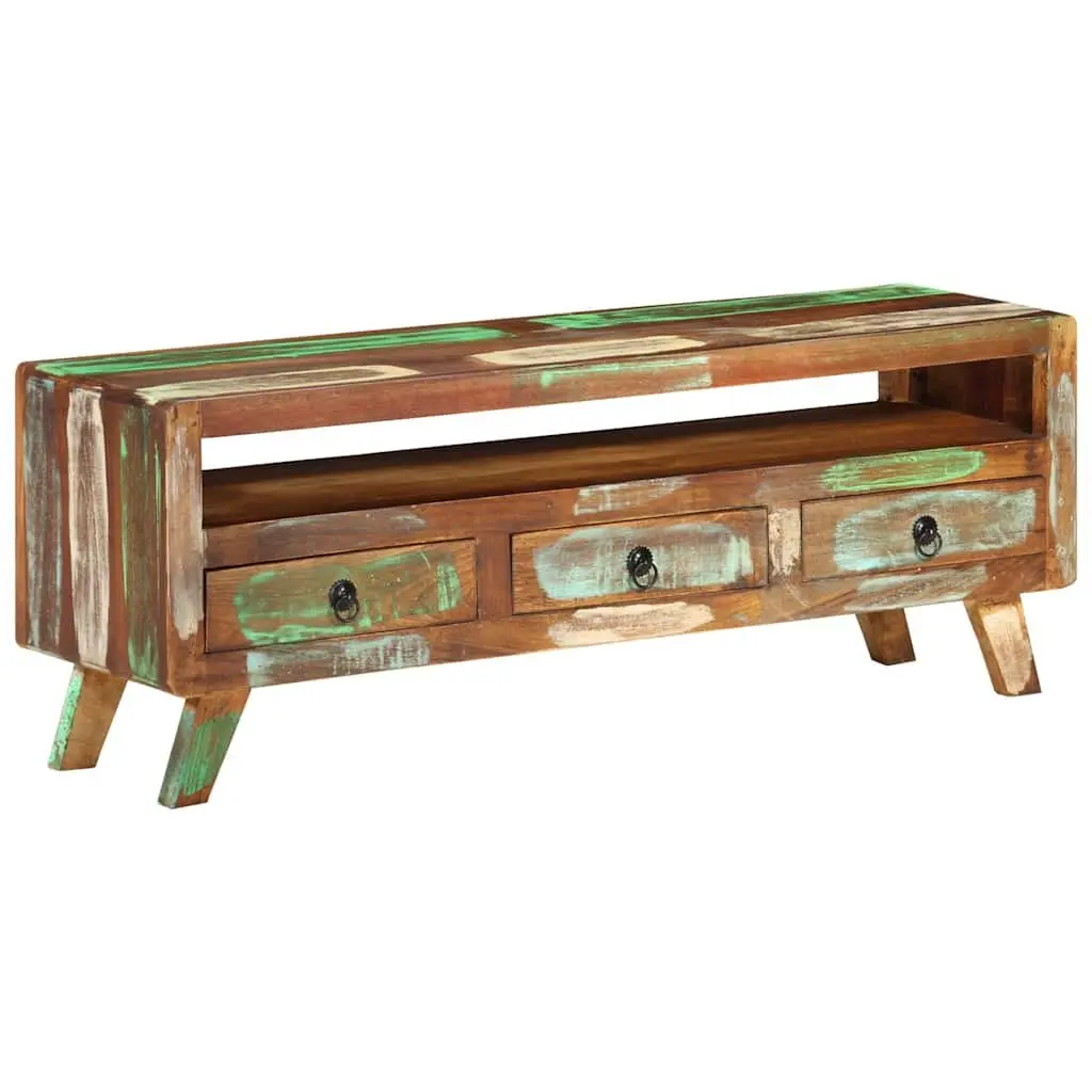 Multicolour Solid Reclaimed Wood TV Cabinet 110x30x40 cm