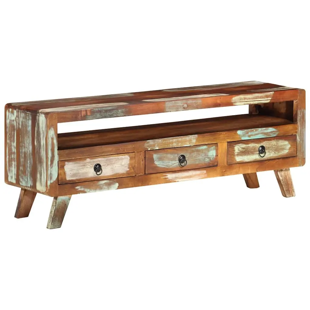 Multicolour Solid Reclaimed Wood TV Cabinet 110x30x40 cm