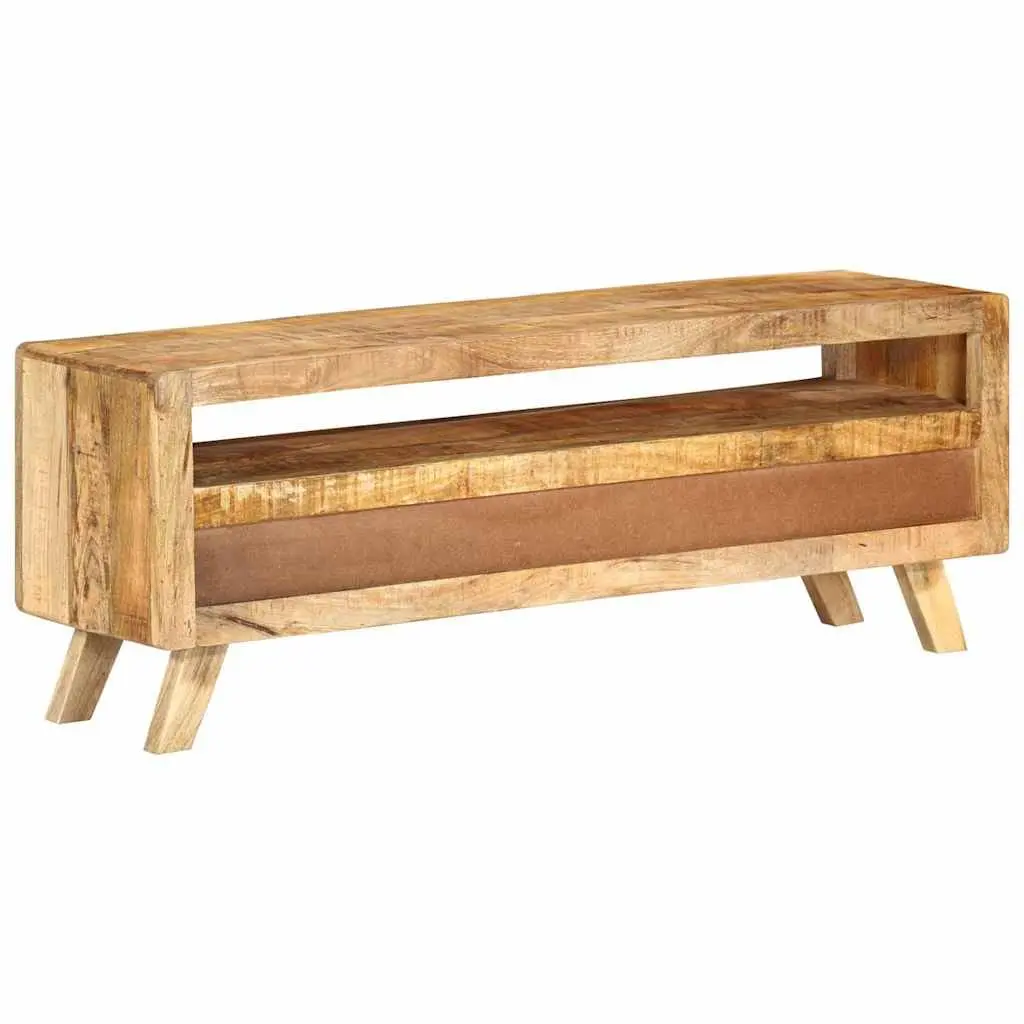 TV Cabinet Brown 110x30x40cm Solid Mango Wood Living Room Storage Drawers Shelf Unit