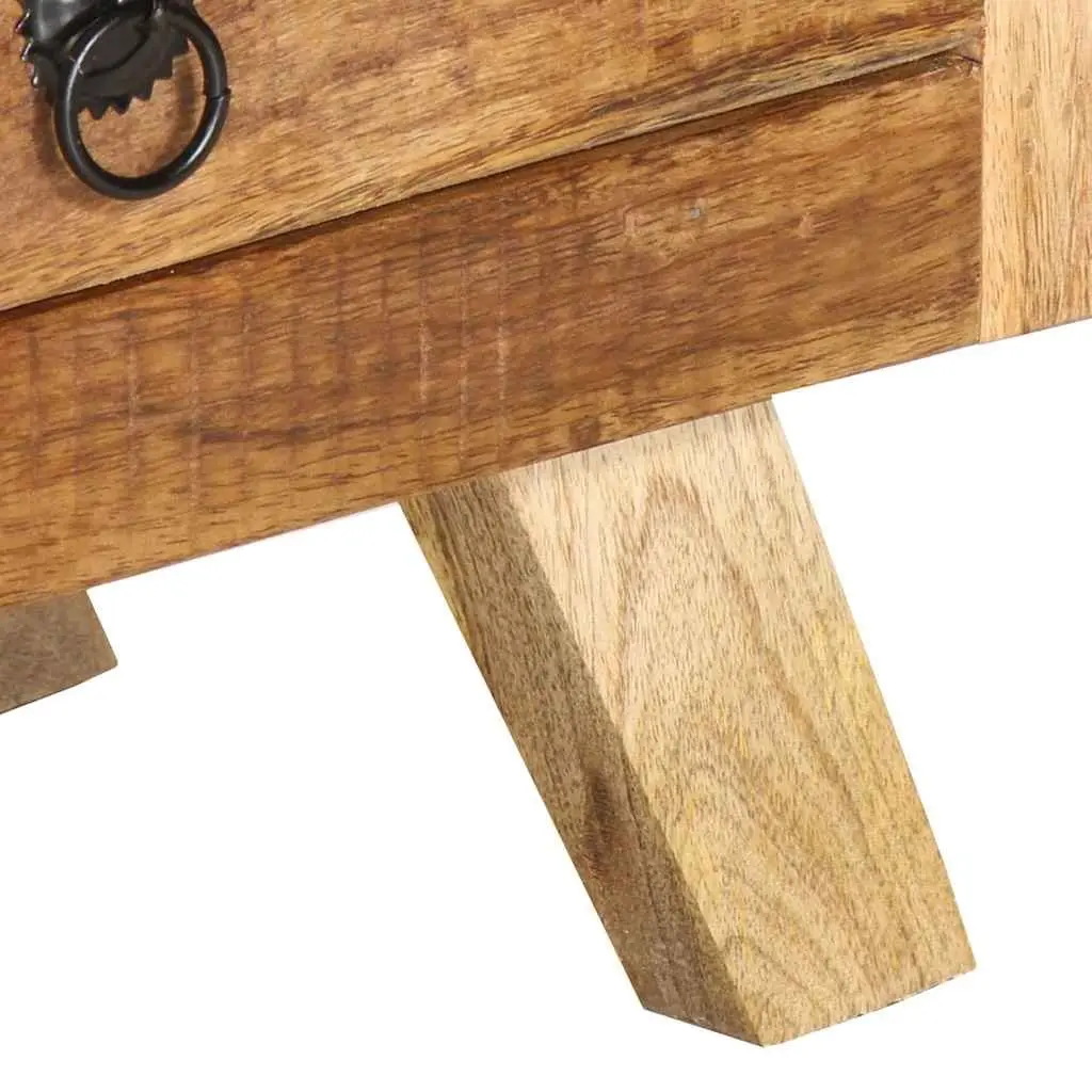 TV Cabinet Brown 110x30x40cm Solid Mango Wood Living Room Storage Drawers Shelf Unit