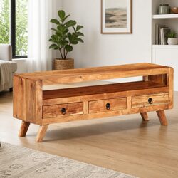 Warm Brown TV Cabinet 110x30x40 cm Solid Acacia Wood