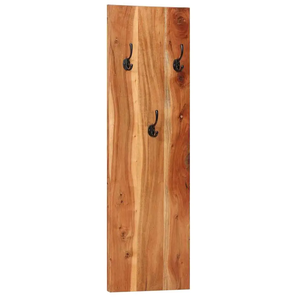 Set of 2 Wall-Mounted Coat Racks in Solid Acacia Wood