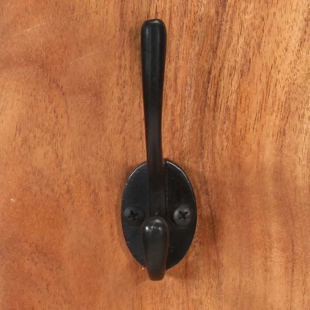 Set of 2 Wall-Mounted Coat Racks in Solid Acacia Wood