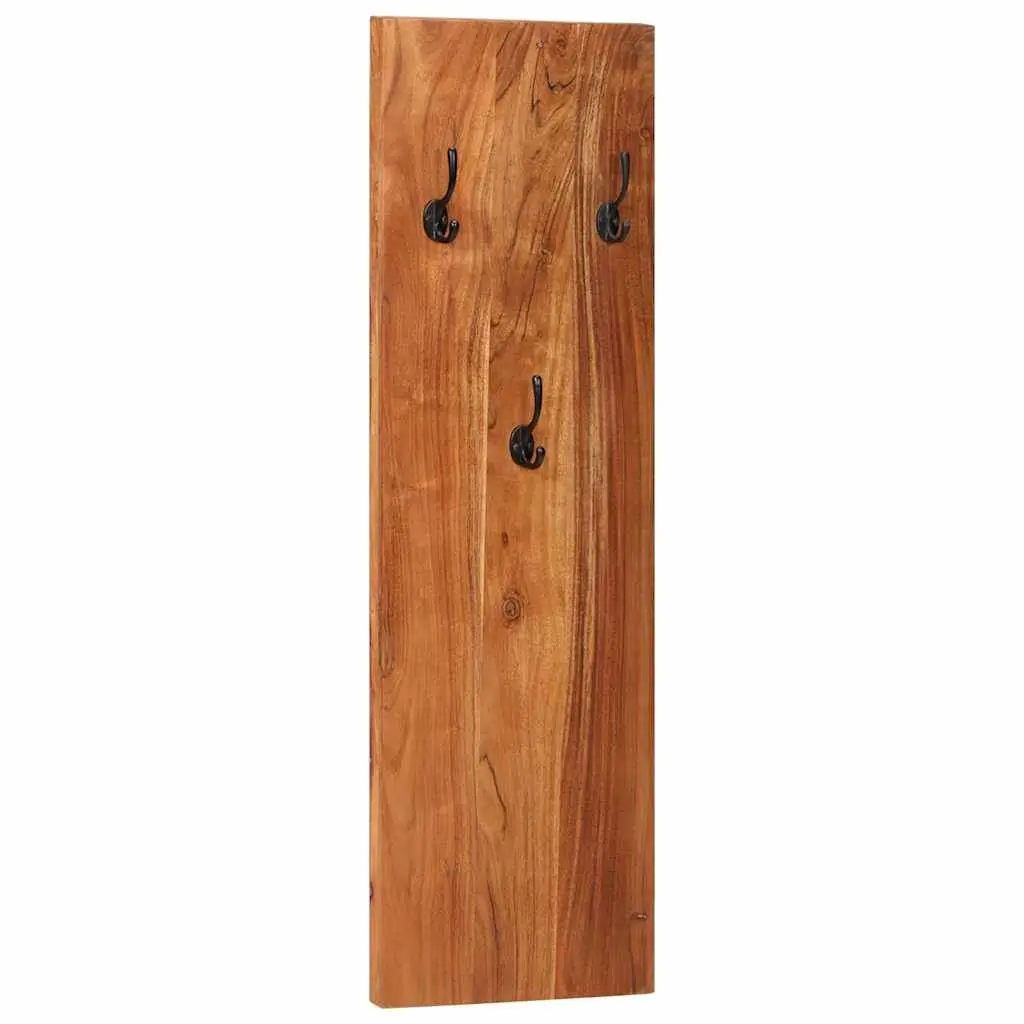 Set of 2 Wall-Mounted Coat Racks in Solid Acacia Wood