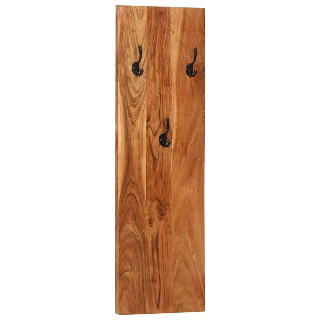 Set of 2 Wall-Mounted Coat Racks in Solid Acacia Wood