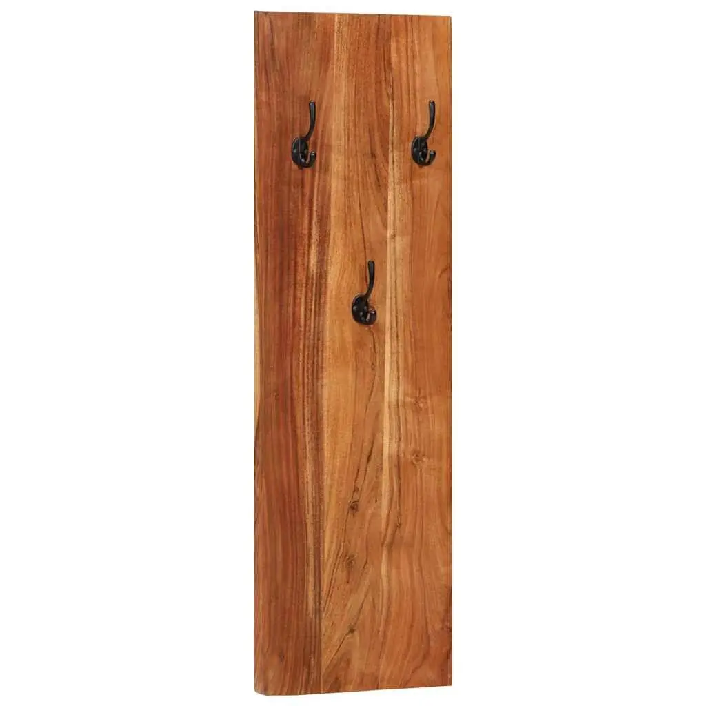 Set of 2 Wall-Mounted Coat Racks in Solid Acacia Wood
