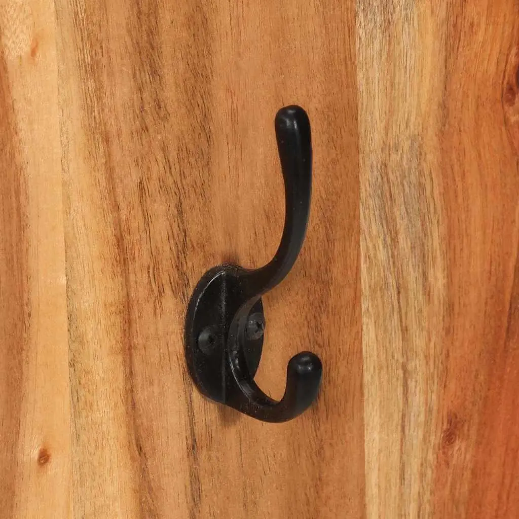 Set of 2 Wall-Mounted Coat Racks in Solid Acacia Wood