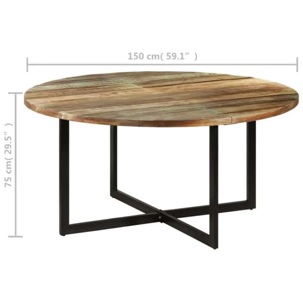Dining Table Industrial Style 150x75 cm Solid Reclaimed Wood Brown