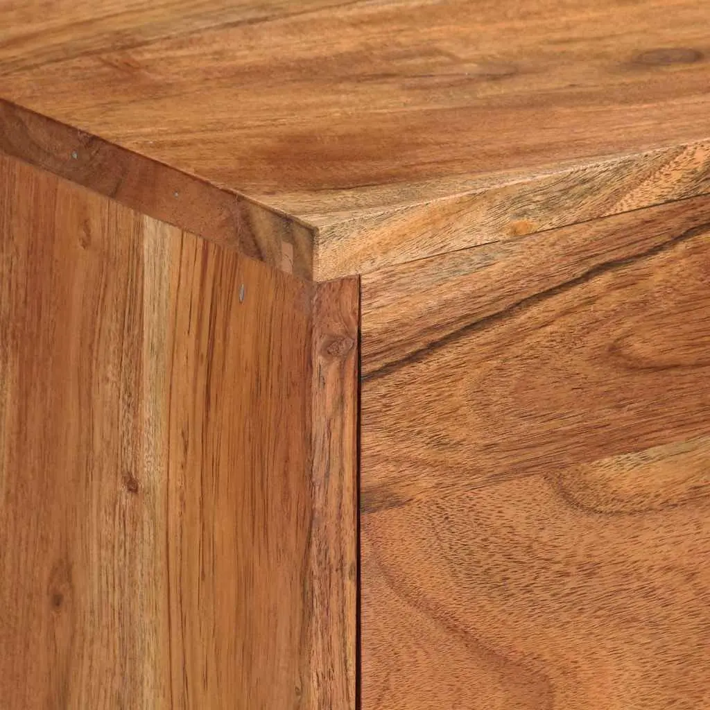 Solid Wood TV Cabinet in Honey Brown and Grey 110x30x50 cm