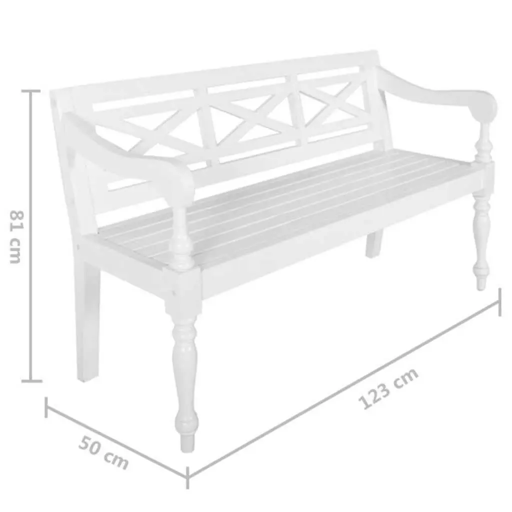 Storage Bench White 123cm Wooden Entryway Hallway Seating Curved Armrests