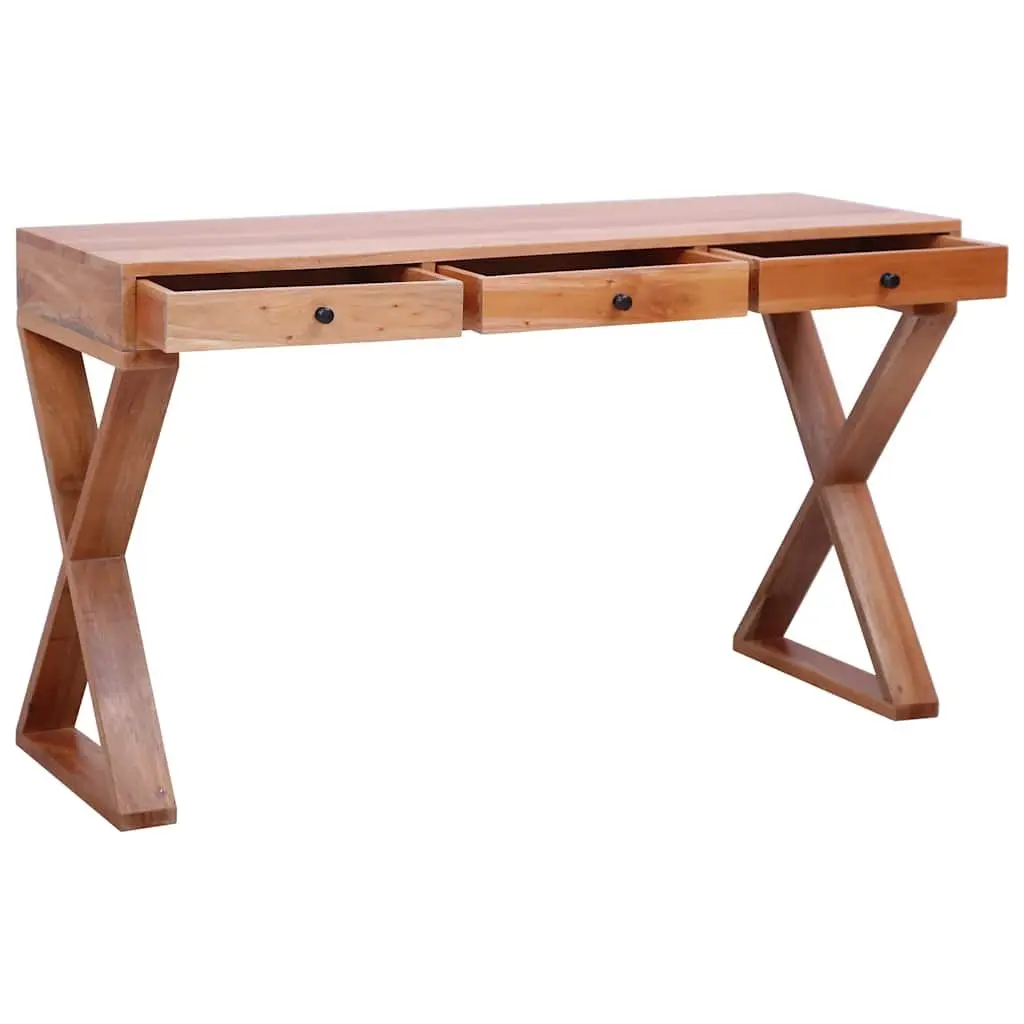 Computer Desk Solid Mahogany Wood Natural Home Office Writing Table