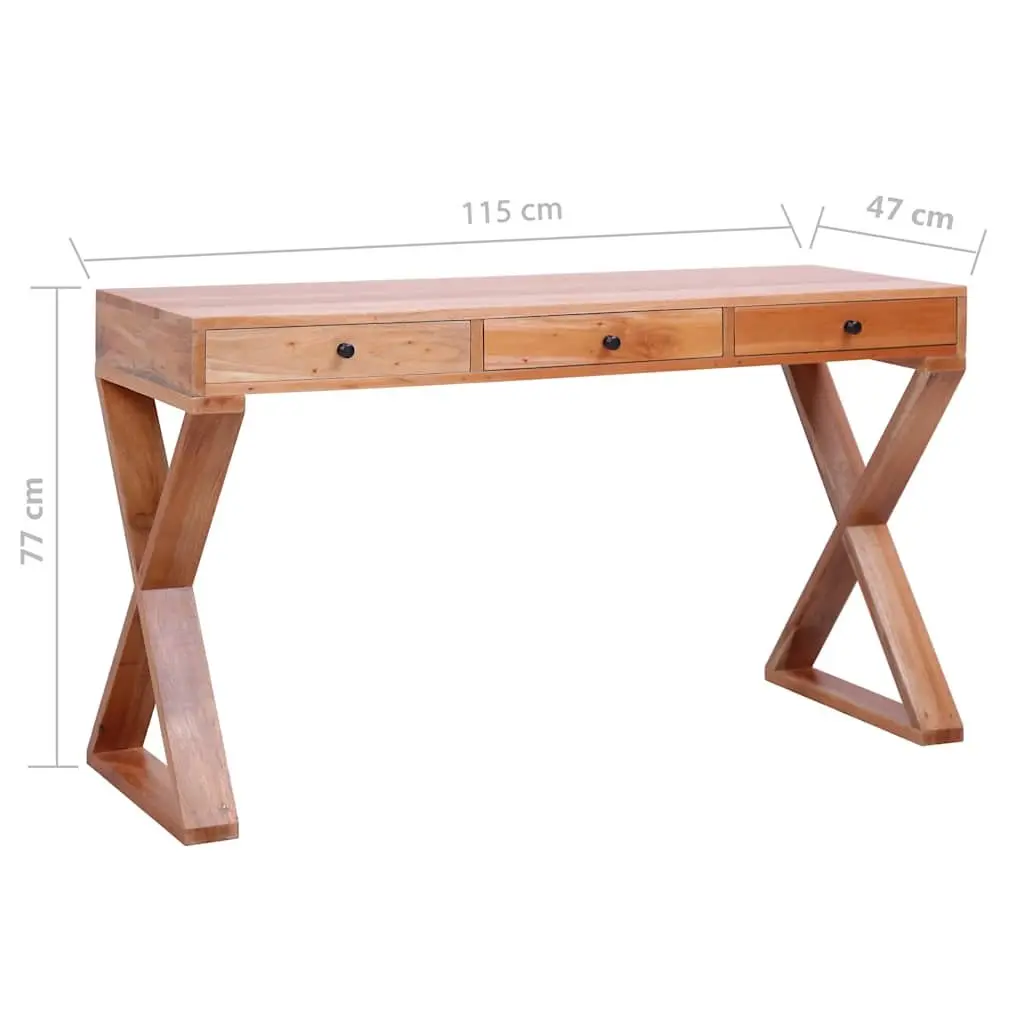 Computer Desk Solid Mahogany Wood Natural Home Office Writing Table