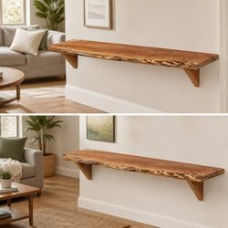 Rustic Solid Wood Wall Shelves 2 pcs 110x20x18 cm