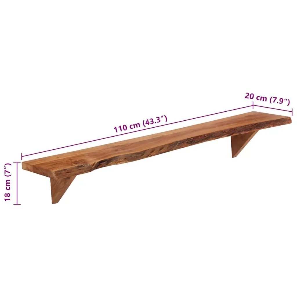 Rustic Solid Wood Wall Shelves 2 pcs 110x20x18 cm
