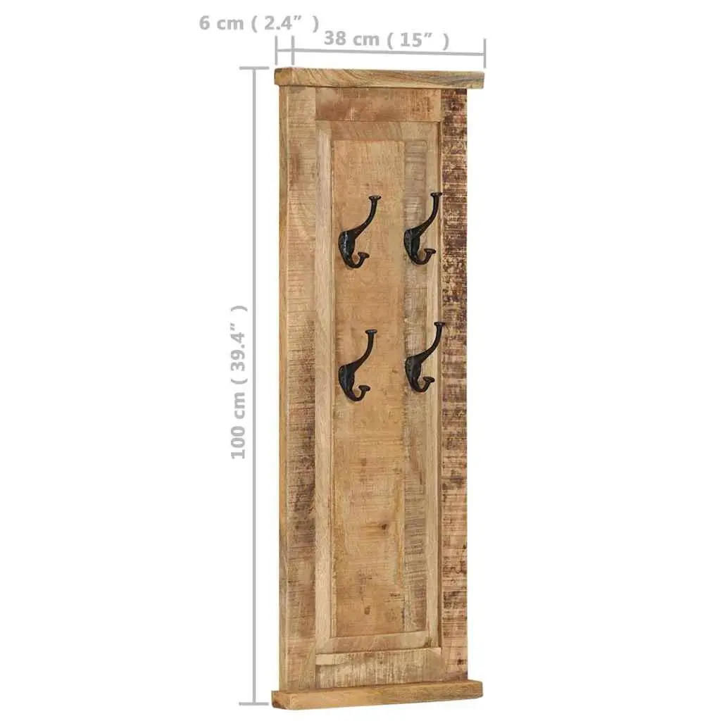 Coat Racks 2 Pieces Solid Wood Wall-Mounted Retro Hallway Bedroom Hooks
