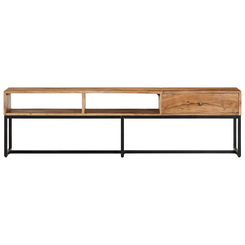 Acacia Wood TV Cabinet Brown 160x30x45 cm Solid Construction with Drawer Storage Unit