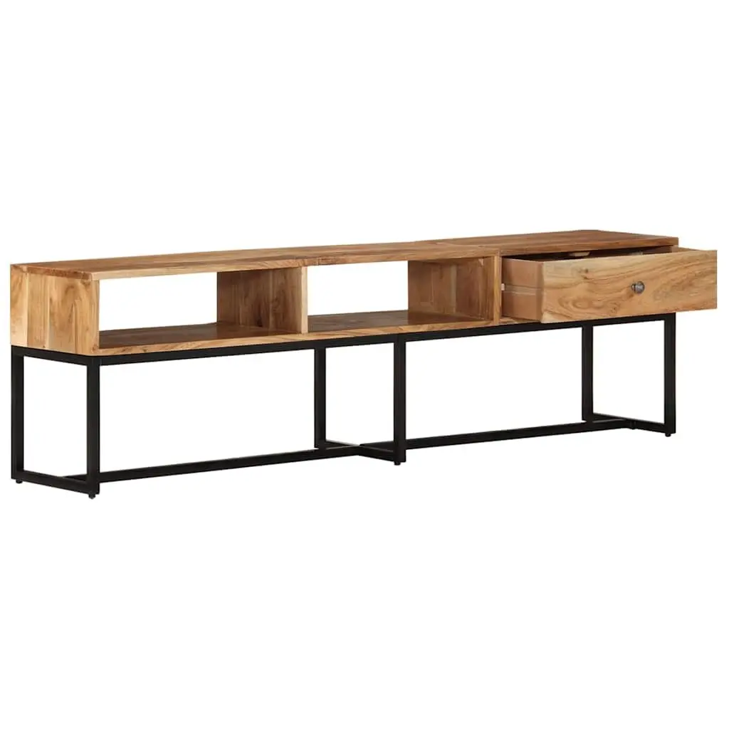 Acacia Wood TV Cabinet Brown 160x30x45 cm Solid Construction with Drawer Storage Unit