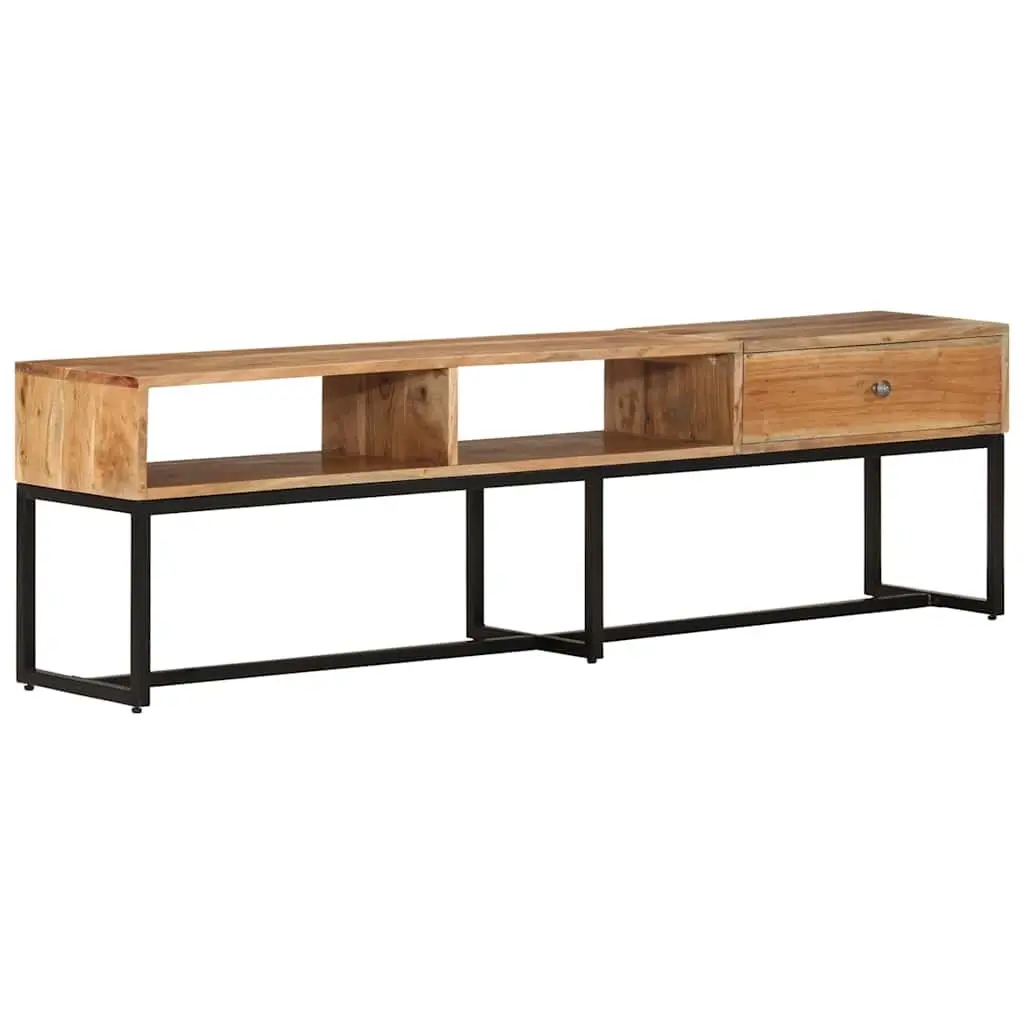 Acacia Wood TV Cabinet Brown 160x30x45 cm Solid Construction with Drawer Storage Unit