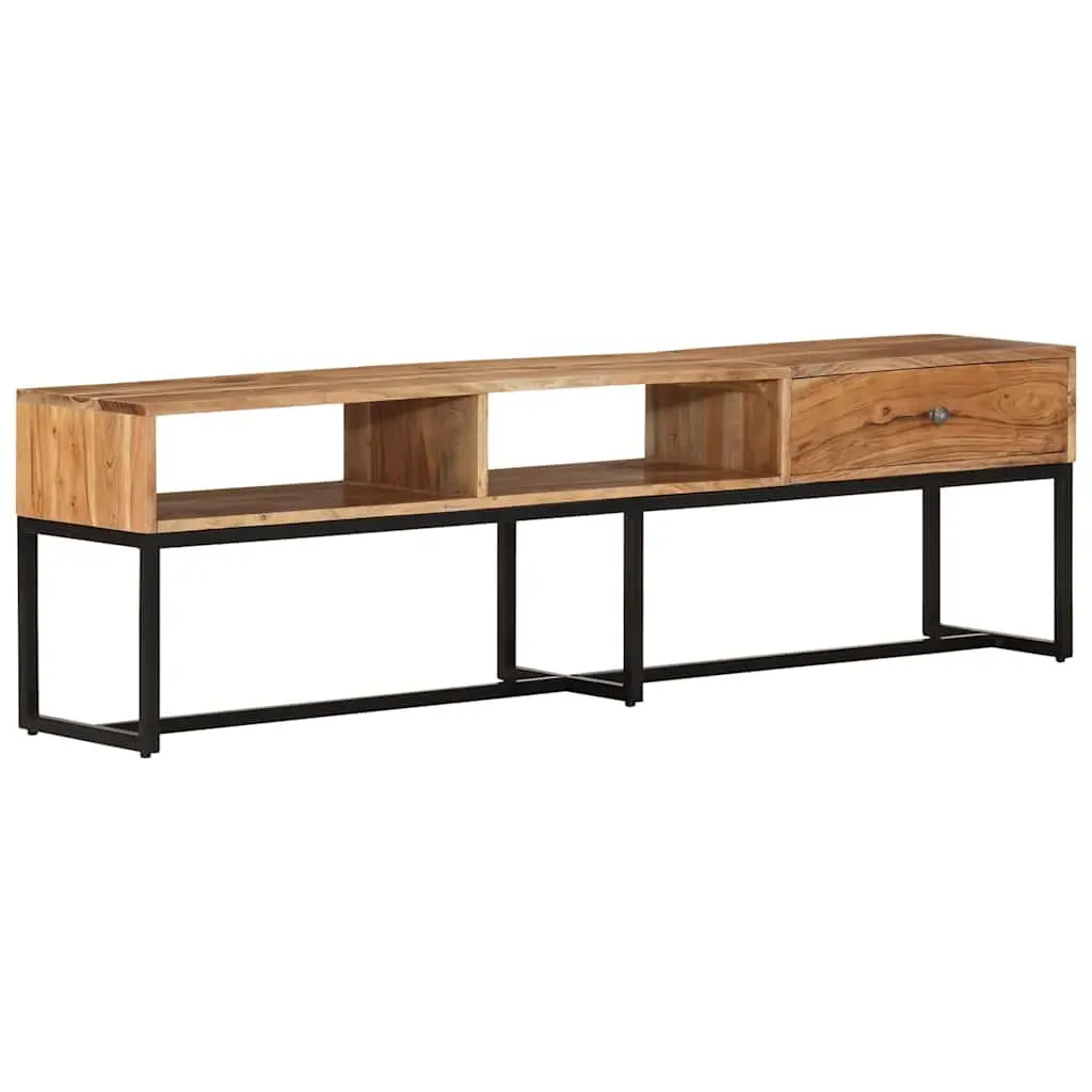 Acacia Wood TV Cabinet Brown 160x30x45 cm Solid Construction with Drawer Storage Unit