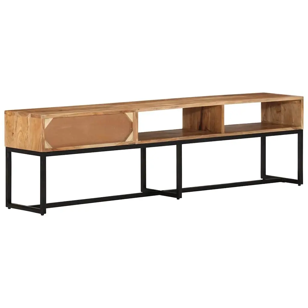 Acacia Wood TV Cabinet Brown 160x30x45 cm Solid Construction with Drawer Storage Unit