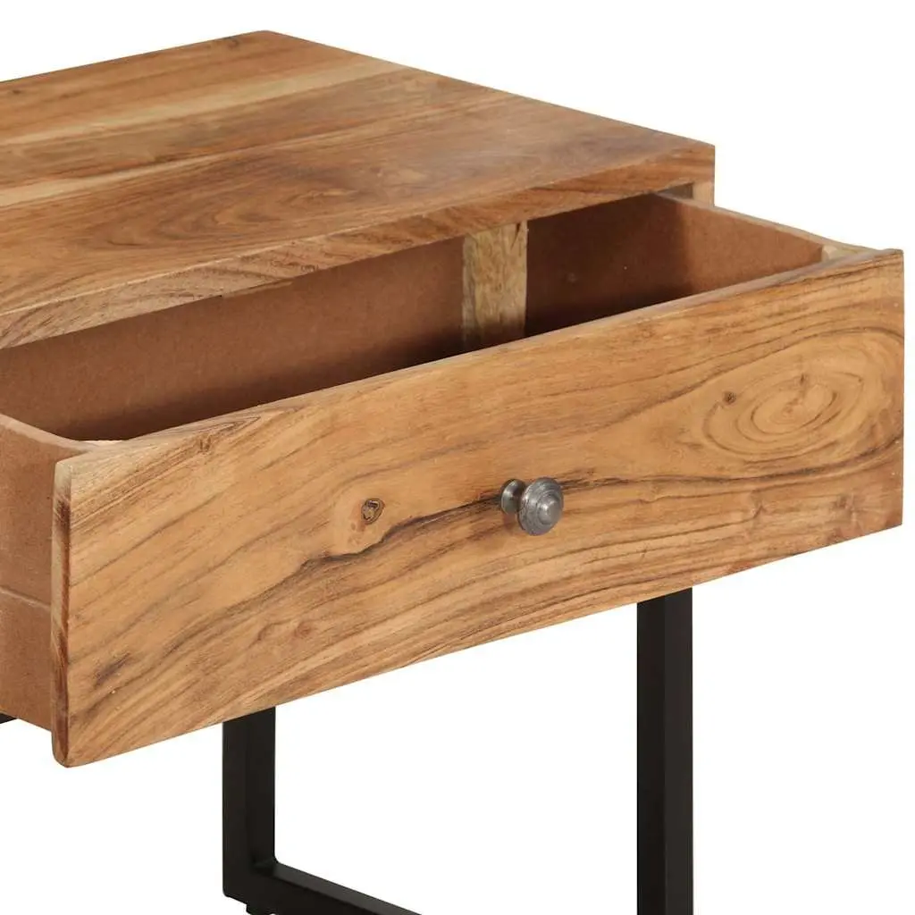 Acacia Wood TV Cabinet Brown 160x30x45 cm Solid Construction with Drawer Storage Unit